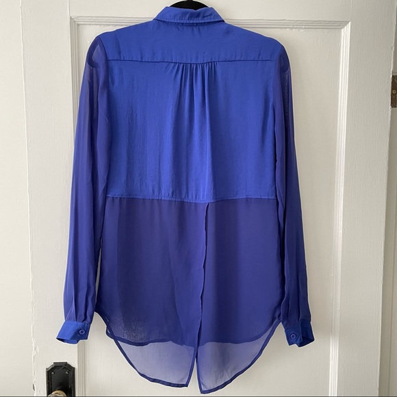 Free People Sheer Button Down High Low Top - Picture 6 of 7